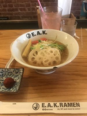 GreenHouse Ramen with spice ball at EAK Ramen in New York City