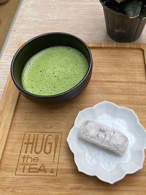 Matcha & red bean mochi  at Hug The Tea in The Hague