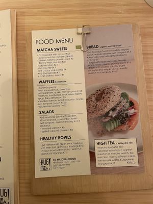 Food menu 04/04/24  at Hug The Tea in The Hague
