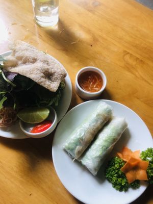 Rice paper rolls   at Sen Vegan House in Ho Chi Minh City