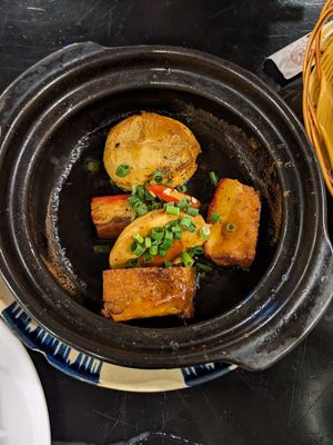 Vegan egg and pork at Sen Vegan House in Ho Chi Minh City