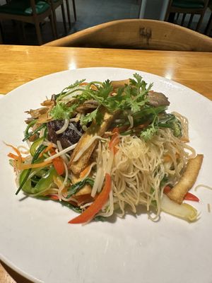 Stir fried veggie noodle dish  at Sen Vegan House in Ho Chi Minh City