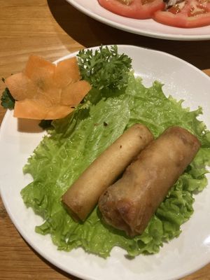 Sweet potato spring roll, mixed spring rollls  at Sen Vegan House in Ho Chi Minh City