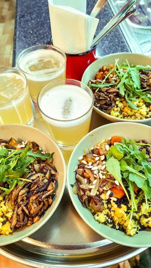 Rice Bowl and lemon juice at Soul - Alimentação Saudável e do Bem in Braga