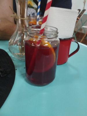 Iced homemade hibiscus tea at Soul - Alimentação Saudável e do Bem in Braga