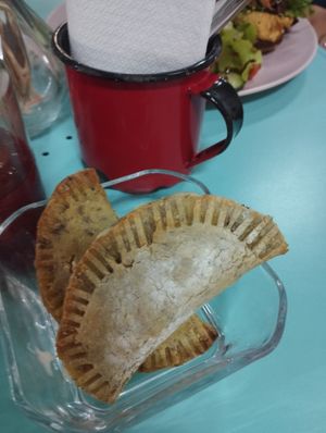 Veg pastries with tomato confit at Soul - Alimentação Saudável e do Bem in Braga