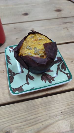 'Cheddar' and caramelised onion muffin at Soul - Alimentação Saudável e do Bem in Braga
