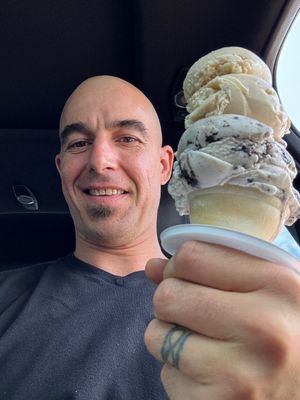 Vegan Vanilla & Vegan Oreo Ice Cream. Both coconut based.  at Dairy Corner in Scarborough