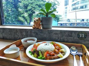 Spicy Asam Beancurd set meal at Minf Houze Vegan Cafe in Kuala Lumpur