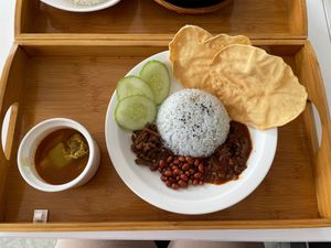 nasi lemak special for $14.90 at Minf Houze Vegan Cafe in Kuala Lumpur