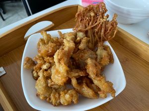fried wild mushroom for $12.90 at Minf Houze Vegan Cafe in Kuala Lumpur