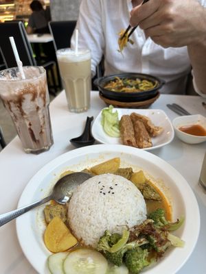 Yellow curry with vegetables   at Minf Houze Vegan Cafe in Kuala Lumpur