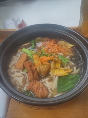 Wantan soup at Minf Houze Vegan Cafe in Kuala Lumpur