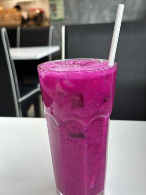 Dragonfruit- Lychee juice - a dream!  at Minf Houze Vegan Cafe in Kuala Lumpur