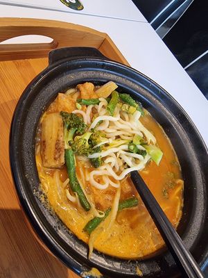 Curry ramen, nice rich flavour. at Minf Houze Vegan Cafe in Kuala Lumpur