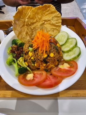 Spicy fried rice at Minf Houze Vegan Cafe in Kuala Lumpur