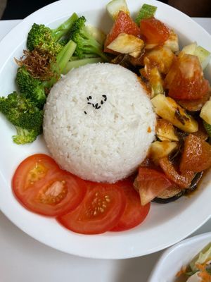 Vegan Asam Laksa (fake fish) at Minf Houze Vegan Cafe in Kuala Lumpur
