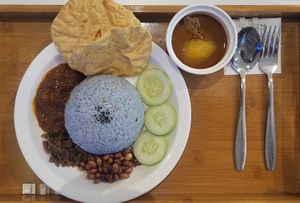 Nasi lemak rendang at Minf Houze Vegan Cafe in Kuala Lumpur