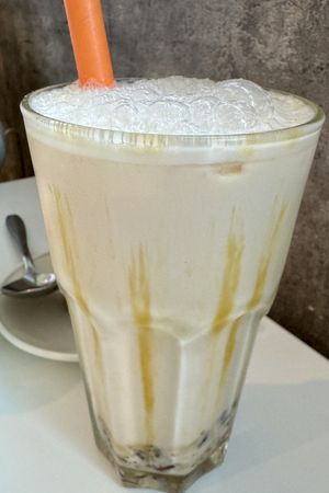 Boba tea with caramell  at Minf Houze Vegan Cafe in Kuala Lumpur