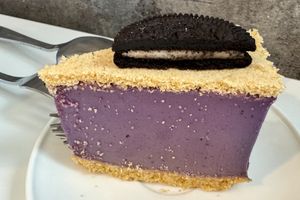 Purple vegan cheesecakee  at Minf Houze Vegan Cafe in Kuala Lumpur
