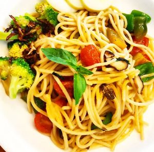 Aglio Olio Vegan Spaghetti  at Minf Houze Vegan Cafe in Kuala Lumpur