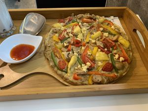 Italian Carbonara Pizza 🍕  #Veganuary at Minf Houze Vegan Cafe in Kuala Lumpur