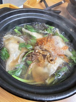 Dumpling soup   at Minf Houze Vegan Cafe in Kuala Lumpur