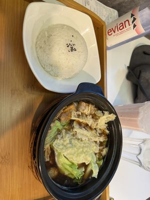 Detox herbal soup with ricee  at Minf Houze Vegan Cafe in Kuala Lumpur