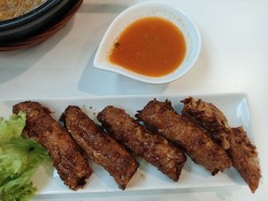 fried vege yuba maki rolls at Minf Houze Vegan Cafe in Kuala Lumpur
