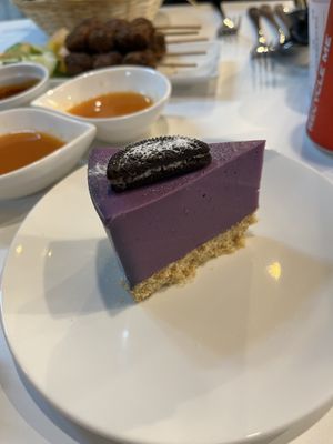 Taro cheesecake  at Minf Houze Vegan Cafe in Kuala Lumpur