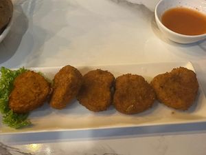 Heart shaped nuggets for the little one in our groupp #Veganuary at Minf Houze Vegan Cafe in Kuala Lumpur