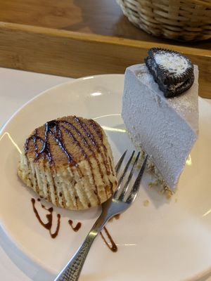 Vanilla Cup Cake and Vegan Purple Taro Cheesecake at Minf Houze Vegan Cafe in Kuala Lumpur