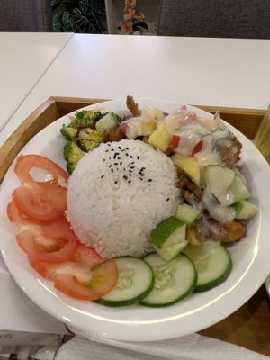 Vegan Butter Fried Mushroom with Rice at Minf Houze Vegan Cafe in Kuala Lumpur