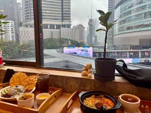 Nasi lemak and asam laksa at Minf Houze Vegan Cafe in Kuala Lumpur