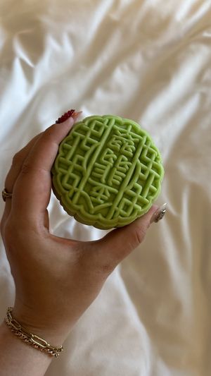 Matcha moon cake   at Minf Houze Vegan Cafe in Kuala Lumpur