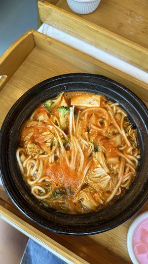 Kimchi ramen (spicy)  at Minf Houze Vegan Cafe in Kuala Lumpur