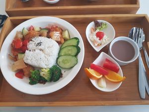 Sweet and sour set lunch. at Minf Houze Vegan Cafe in Kuala Lumpur