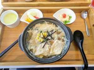 Udon soup set at Minf Houze Vegan Cafe in Kuala Lumpur