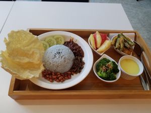 Nasi lemak special at Minf Houze Vegan Cafe in Kuala Lumpur