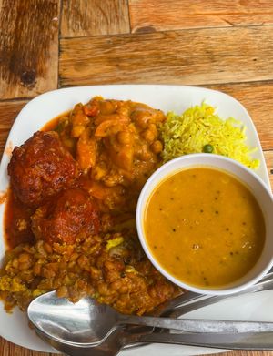 Curry selection   at The Cardamom Pod in Mullumbimby