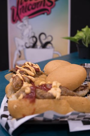 Vegan Hotdogs, Southern Fried Jackfruit and Jackfruit sliders at Gypsy - Marina Mall in Dubai