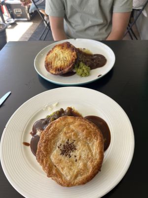 Pie mash and gravy  at Funky Pies in Bondi Beach