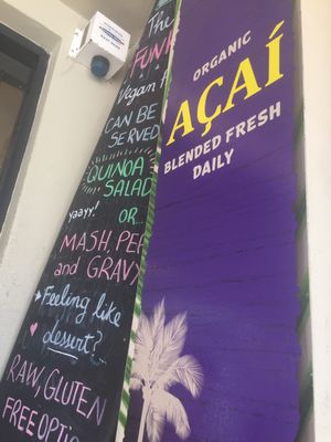 menu outside at Funky Pies in Bondi Beach