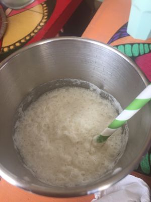 coconut milkshake with organic coconut milk at Funky Pies in Bondi Beach