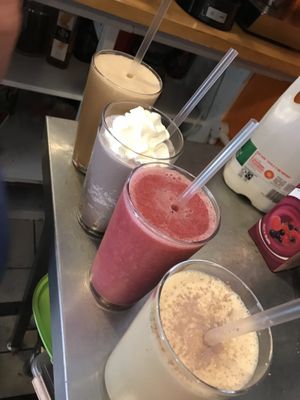 Smoothies and ice blended coffees  at Baobab Cafe in Loughborough