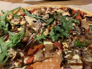 Build your own pizza - GF base - vegan cheese all the veg toppings 🤪 at Blaze Pizza in Manama