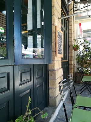 Outside seating at Ladolemono in Kalamata