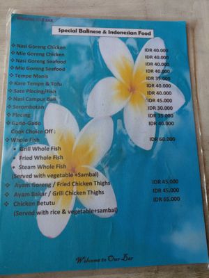 Special balinese and Indonesian food at Dive Bar in Gerokgak