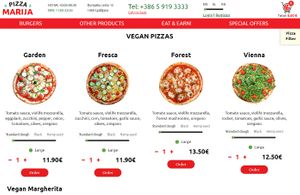 Screenshot from their website at Pizza Marija in Ljubljana