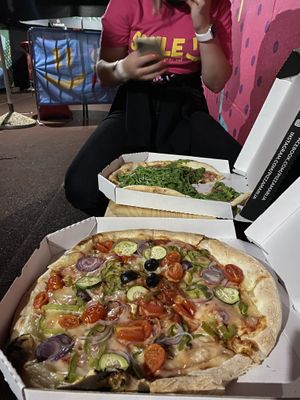 Vegan garden pizza at Pizza Marija in Ljubljana